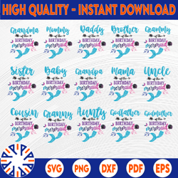 mermaid birthday png, matching mermaid family birthday png, family mermaid birthday png, mermaid birthday png