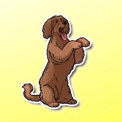 super kawaii goldendoodle sticker! adorable dog-for laptop, planner, phone case