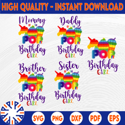 pop it toy family fidget toy birthday girl, pop it birthday png, matching birthday family, pop it birthday family png
