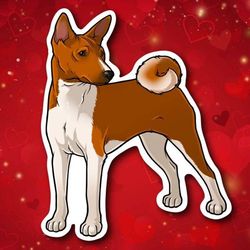 basenji kawaii sticker! super adorable kawaii dog friend-for laptop, planner, phone case