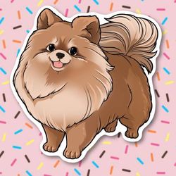 pomeranian kawaii sticker! super adorable kawaii dog friend-for laptop, planner, phone case