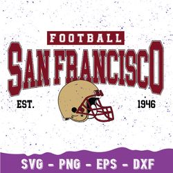 San Francisco Football Svg, Vintage Retro San Francisco Football Crewneck Svg, american Football Fan