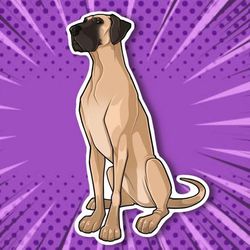great dane kawaii sticker! super adorable kawaii dog friend-for laptop, planner, phone case