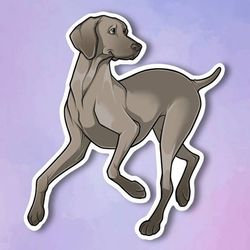 weimaraner kawaii sticker! super adorable kawaii dog friend-for laptop, planner, phone case