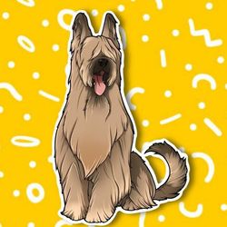 briard kawaii sticker! super adorable kawaii dog friend-for laptop, planner, phone case