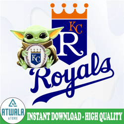 baby yoda with kansas city royals  baseball png,  baby yoda mlb png, mlb png, sublimation ready, png files