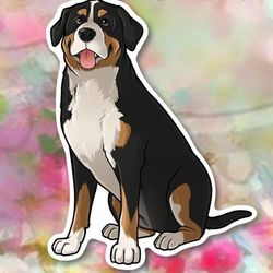 greater swiss mountain dog kawaii sticker! super adorable kawaii dog friend-for laptop, planner, phone case