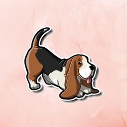 cute basset hound! super adorable kawaii dog friend-for laptop, planner, phone case