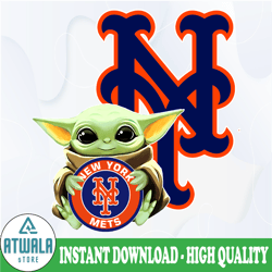 Baby Yoda with New York Mets Baseball PNG,  Baby Yoda MLB png, MLB png, Sublimation ready, png files for sublimation
