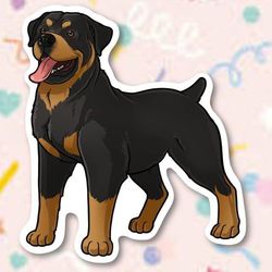 rottweiler kawaii sticker! super adorable kawaii dog friend-for laptop, planner, phone case