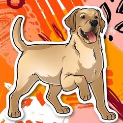 yellow lab kawaii sticker! super adorable kawaii dog friend-for laptop, planner, phone case