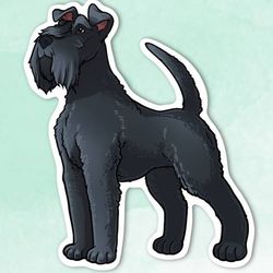 kerry blue kawaii sticker! super adorable kawaii dog friend-for laptop, planner, phone case