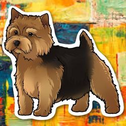 norwich terrier kawaii sticker! super adorable kawaii dog friend-for laptop, planner, phone case
