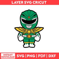 Green Chibi Ranger Power Rangers Svg, Power Rangers Chibi Svg, Png, pdf, dxf digital file