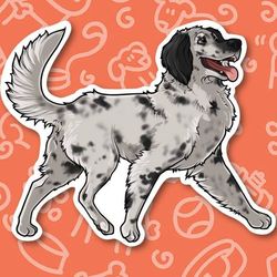 english setter kawaii sticker! super adorable kawaii dog friend-for laptop, planner, phone case