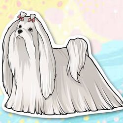 maltese kawaii sticker! super adorable kawaii dog friend-for laptop, planner, phone case