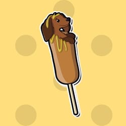cute corn dog dachshund! super adorable kawaii dog friend-for laptop, planner, phone case