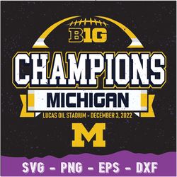 michi gan big ten championship svg, football 2022, big ten football champions locker room, michi gan champion 2022 svg