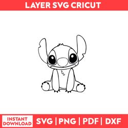 Disney Coloring Pages Of Stitch Winking On Deviantart Cartoon Spaceuit , Stitch Svg, Png, pdf, dxf digital file