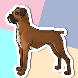 boxer sticker! super adorable kawaii dog friend-for laptop, planner, phone case