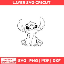 Cute Drawing Lilo Wallpapers Disney Of Stitch Winking On Cartoon Spaceuit , Stitch Svg, Png, pdf, dxf digital file