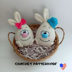 Crochet patterns Easter bunnies, Amigurumi bunny pattern, Crochet rabbit pattern, Easter amigurumi pattern rabbits