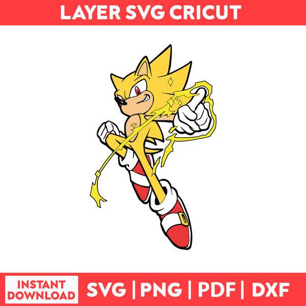 Super Sonic By He Hedgehog Sonic Cliparts Svg, Png, pdf, dxf - Inspire  Uplift