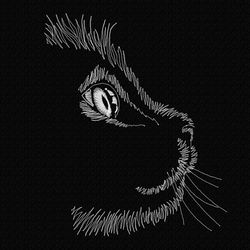 cat. circuit. machine embroidery design - 9 sizes. monochromatic cat. sketch of a cat's face. diagram of a cat's head.