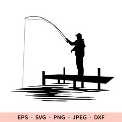 Fishing Svg Dad Dxf File for Cricut Laser Fisherman Svg Silhouette