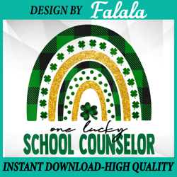 one lucky school counselor png, rainbow st patricks day png, shamrock school, patrick day png, digital download