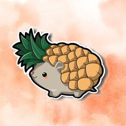 cute pineapple hedgehog! super adorable kawaii hedgehog friend-for laptop, planner, phone case