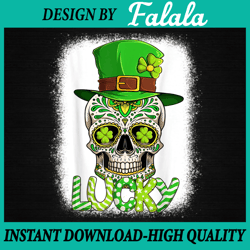 lucky skull png, leprechaun sugar skull png, st patrick bleached skull png, patrick day png, digital download