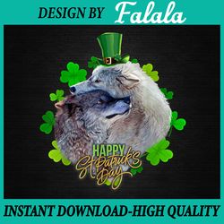 st patrick's day png, irish saint patrick shamrock wolf png, green wolf leprechaun, patrick day png, digital download