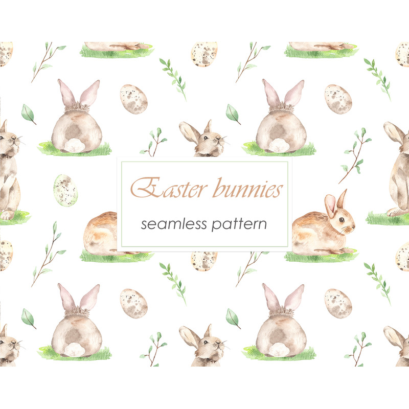 5 Easter bunnies watercolor seamless patterns.jpg