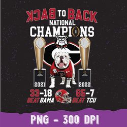Georgia Champs Png, Georgia Football Back To Back Champs 2021 2022 Png