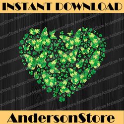 heart butterfly irish shamrock funny st. patrick's day png sublimation designs
