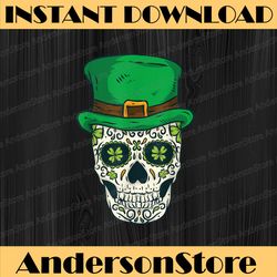 st patrick's day sugar skull day of dead saint patricks png sublimation designs