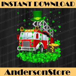 funny shamrock leprechaun hat fire truck st. patrick's day png sublimation designs