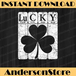 lucky shamrock periodic table elements st patrick's day nerd png sublimation designs