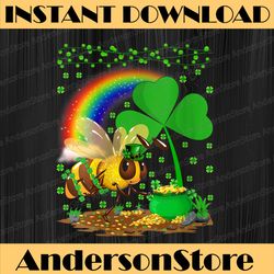 Bee Lover Shamrock Rainbow Bee St Patrick's Day PNG Sublimation Designs