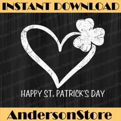 vintage happy st patrick's day irish shamrock heart png sublimation designs