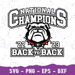 Back To Back National Champions Bulldogs 2022 to 2023 digital download