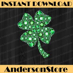 st. patrick's day green glitter clover shamrock png sublimation designs