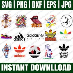 bundle 15 files adidas logo fashion svg, adidas,nike logo svg, mickey nike svg, bundle svg, nike dripping svg, logo svg
