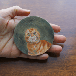 Custom Pet Portrait Magnet Painting Canvas Personalized cat ACEO
