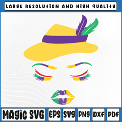 mardi gras lips woman face svg, carnival parade masquerade party svg, mardi gras carnival, digital download