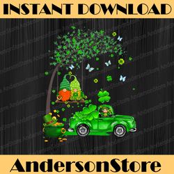 funny tractor gnome png, happy st patrick day png, vintage green truck, st. patrick's day, shamrocks, png file, sublimat