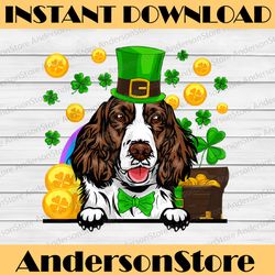 leprechaun springer spaniel st. patrick's day png, springer spaniel gifts, funny dog, st. patrick's day png