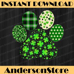iriish cute dog paw clovers png, st patrick's day lucky shamrock png, paw st patrick png, paw print shamrocks png
