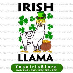 lucky irish llama svg, shamrock st patrick day animal svg, lucky llama svg, lucky irish svg cut files for cricut, png